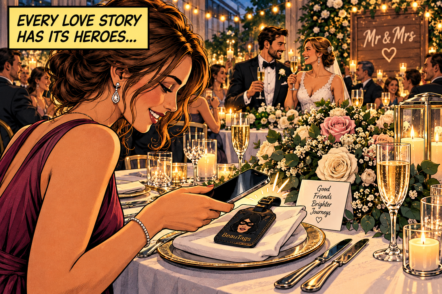 Guest at a wedding reception