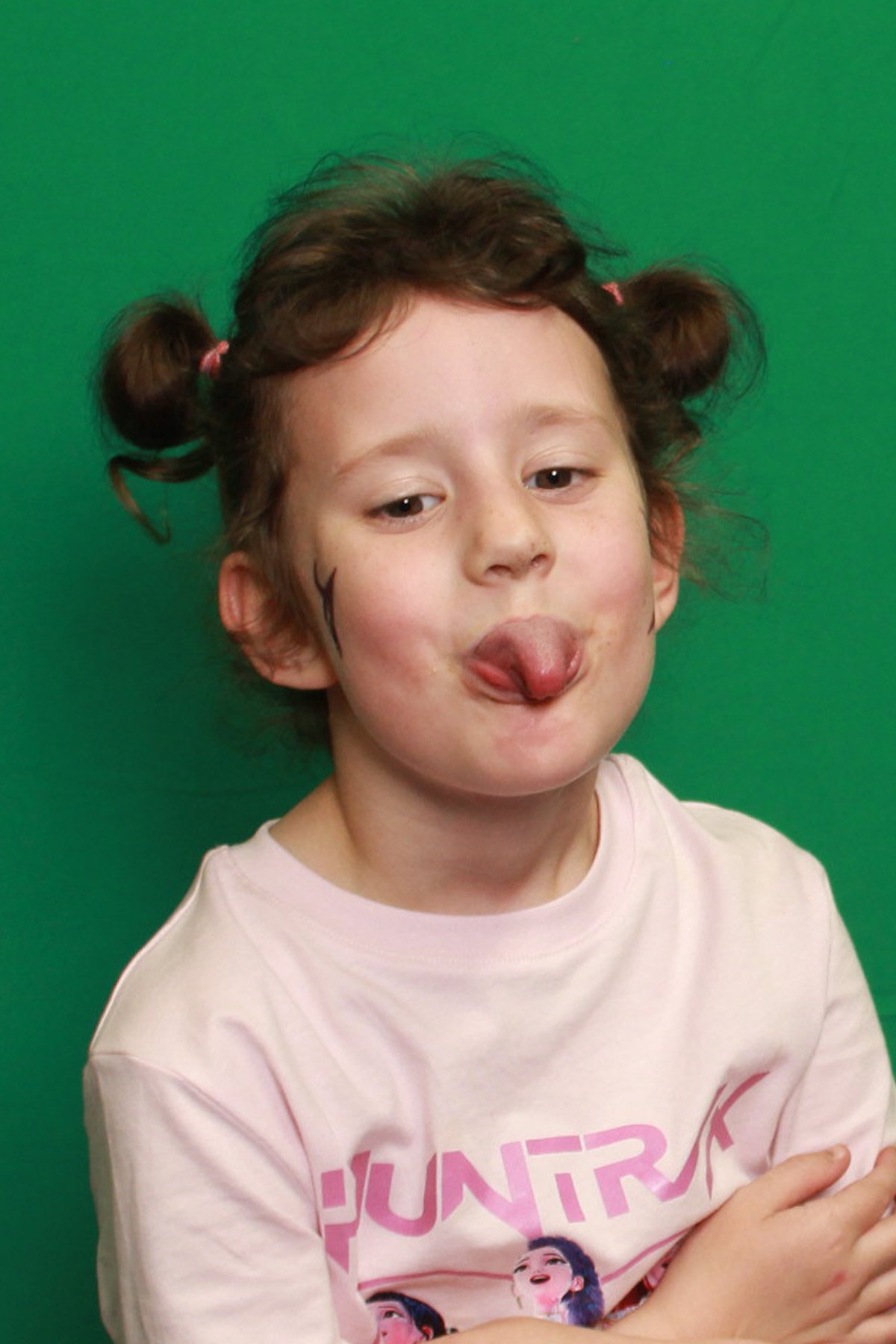 Example photograph with a playful tongue-out expression